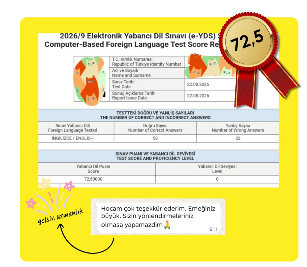 YDS Sonucu · 72,5